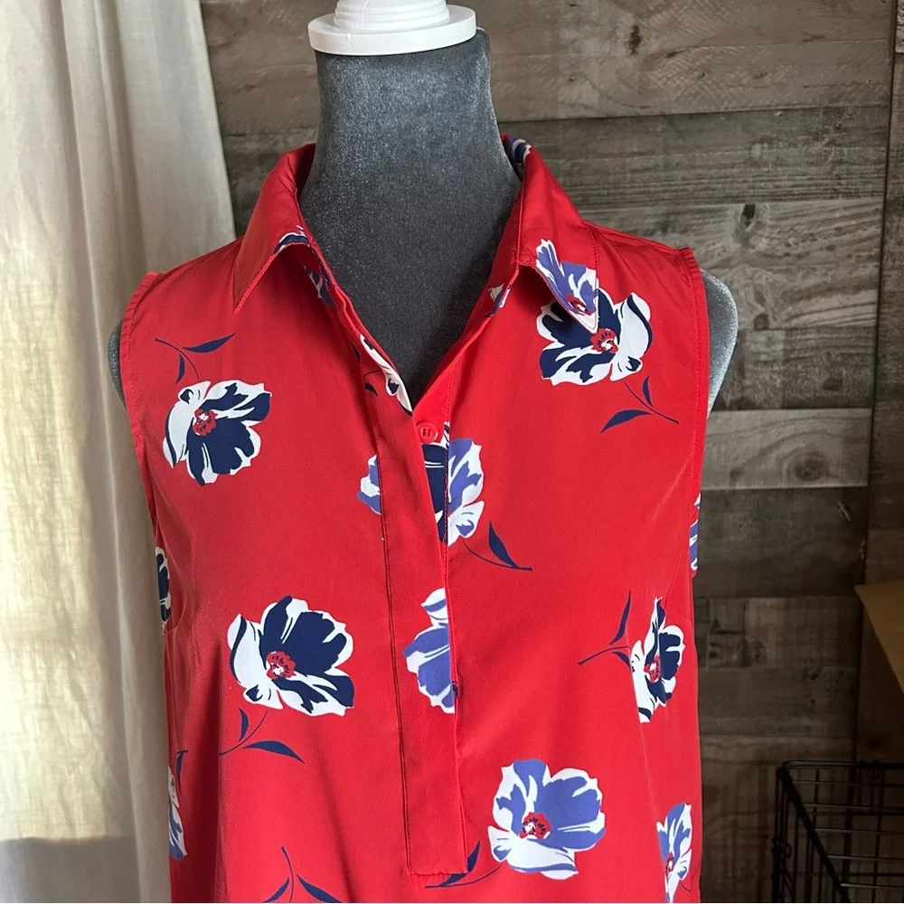Banana Republic Red Floral Midi Dress - Picture 2 of 8